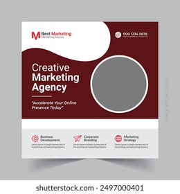 Digital business marketing social media post and web banner template eps



