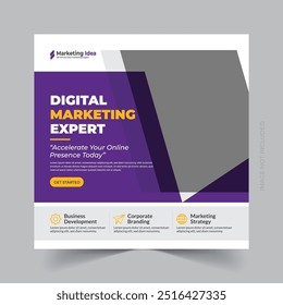 Digital business marketing social media post and web banner template eps




