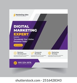 Digital business marketing social media post and web banner template eps





