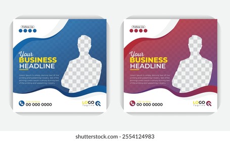 Digital business marketing social media post banner design Creative, modern, unique and abstract background creative colorful social media post square banner design template
