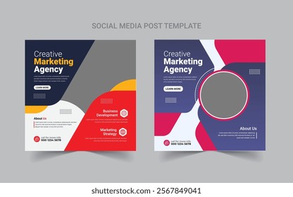 Digital business marketing social media post and web banner template eps