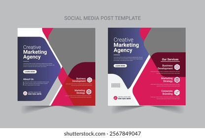 Digital business marketing social media post and web banner template eps