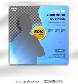 Digital business marketing webinar banner for social media post template