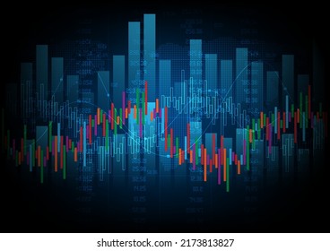 
Digital business model background concept stock market graph