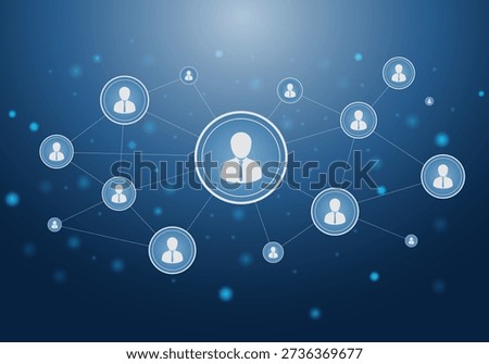 Digital Business Network Connection With Team Communication And Collaboration Concept