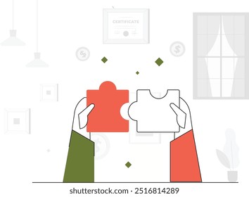 Digital Business Teamwork Workflow Concept - Flache Vektorgrafik