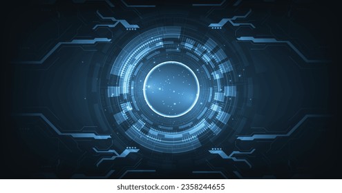 Digital business technology background. Dark blue technology background.Futuristic digital technology concept.