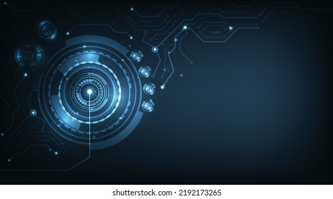 Digital business technology background.Dark blue technology background.Futuristic digital technology concept. 