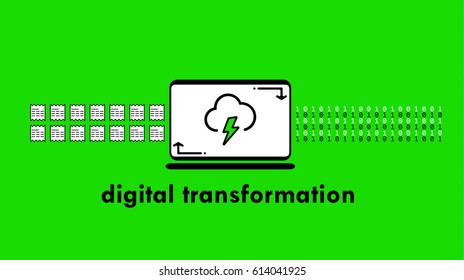 Digital business transformation illustration