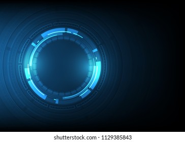 digital business , vector tech circle and technology background