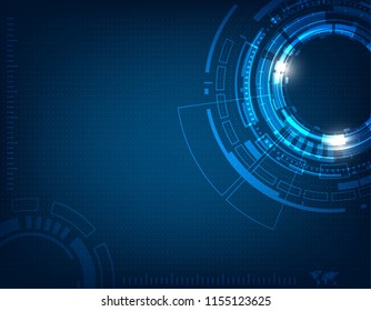 digital business , vector tech circle and technology background