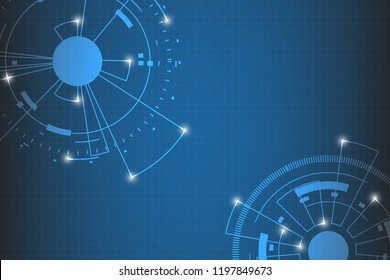 digital business , vector tech circle and technology background