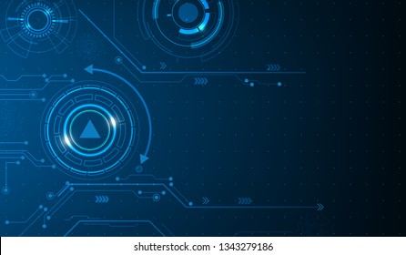 digital business , vector tech circle and technology background.