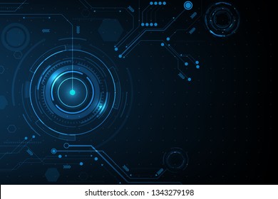 digital business , vector tech circle and technology background.