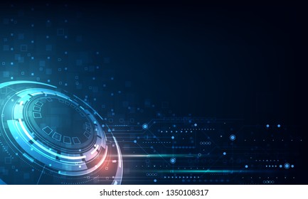 digital business, vector tech circle and technology background.