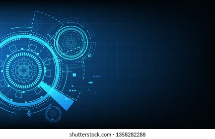 digital business , vector tech circle and technology background.