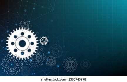 digital business , vector tech circle and technology background.