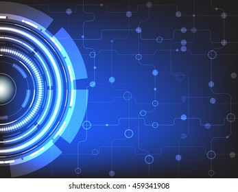 Digital  business and vector tech circle and technology background.
