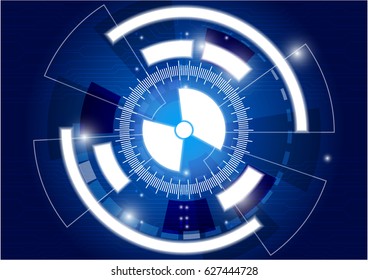 Digital business , vector tech circle and future technology background.