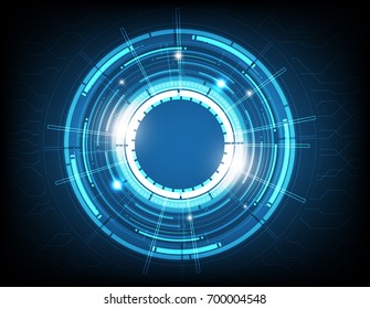 digital business , vector tech circle and technology background