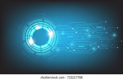 digital business , vector tech circle and technology background.