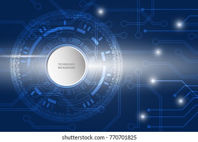 Digital business , vector tech circle and technology background.