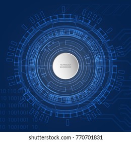 Digital business , vector tech circle and technology background.