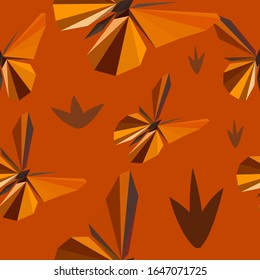 digital butterfly low poly seamless pattern vector background