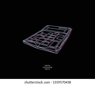 digital calculating icon isolated on background. Web calculating. Virtual calculator. Computer calculator abstract glitch flat design vector illustration.