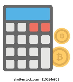 
Digital calculator with digital coins is providing concept for bitcoin calculator 
