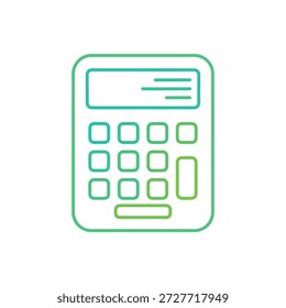 Icono de calculadora digital para contabilidad, cálculos matemáticos y planificación fiscal financiera.