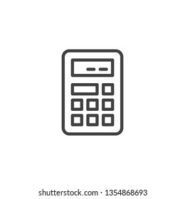 Digital Calculator line icon. linear style sign for mobile concept and web design. Calculator outline vector icon. Accounting symbol, logo illustration. Pixel perfect vector graphics