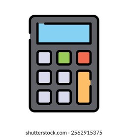 Digital calculator vector design, mathematical calculation equipment in modern style