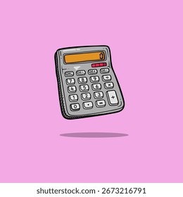 Digital Calculator Vector Illustration for Math Class