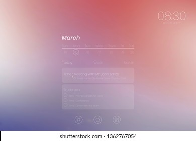 Digital calendar displayed on a screen vector