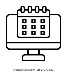 Vektorgrafik mit Symbolen des digitalen Kalenders