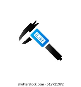 Digital caliper icon in duo tone color. Instrument equipment measurement