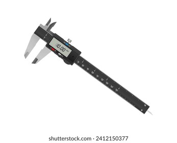 Digital calipers on a white background. Vector illustration.