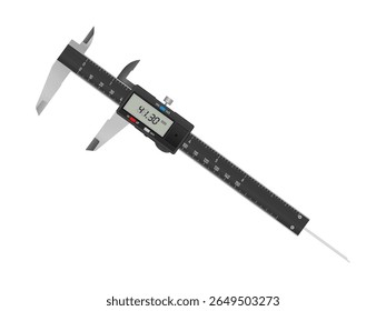 Digital calipers on a white background. Vector illustration.