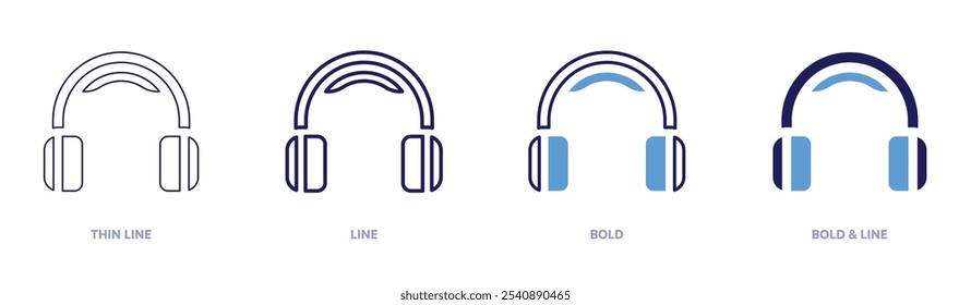 Digital call center icon in 4 different styles. Thin Line, Line, Bold, and Bold Line. Duotone style. Editable stroke.