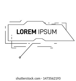 Digital callout title. HUD futuristic sci fi frame template. Vector design of form for titles bar for infographics, advertising, video production