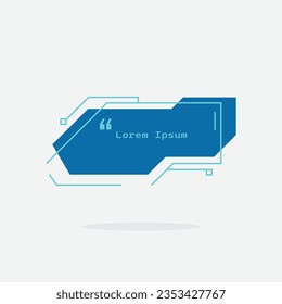 Digital callout titles. Futuristic textbox template, frame box with text sample. Flat vector illustration for presentation or infographics content concept