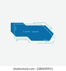 Títulos de llamadas digitales. Plantilla de cuadro de texto futurista, cuadro de marco con ejemplo de texto. Ilustración vectorial plana para el concepto de contenido de presentación o infografía