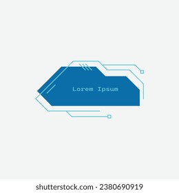 Digital callout titles. Futuristic textbox template, frame box with text sample. Flat vector illustration for presentation or infographics content concept