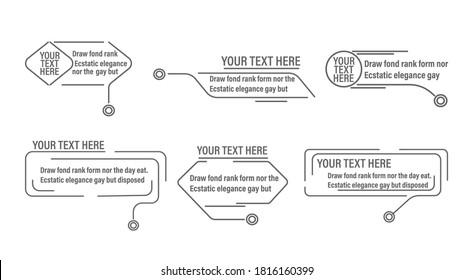 Digital callouts, footnotes.
Layout for links and digital information.
Source for advertising. Set of HUD. Vector illustration.