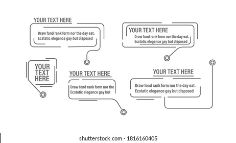 Digital callouts, footnotes.
Layout for links and digital information.
Source for advertising. Set of HUD. Vector illustration.