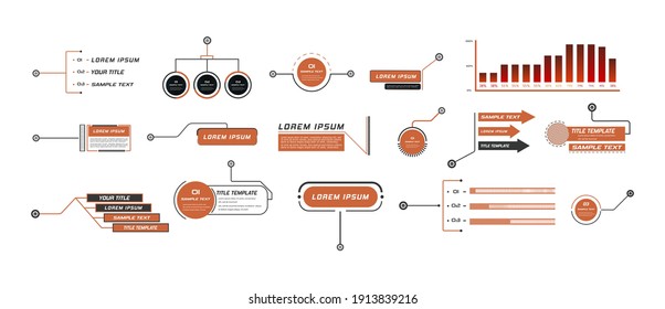 Digital callouts, footnotes.
Layout for links and digital information.
Source for advertising. Set of HUD. Vector illustration. Futuristic hud frame red and blue png.