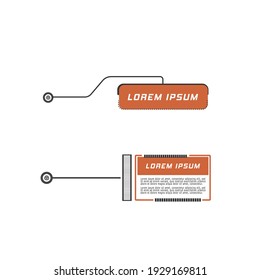 Llamadas digitales, notas al pie. Diseño para vínculos e información digital. Fuente de publicidad. Conjunto de HUD. Ilustración vectorial.	
