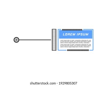 Digital callouts, footnotes. Layout for links and digital information. Source for advertising. Set of HUD. Vector illustration. Futuristic hud frame red and blue png.	