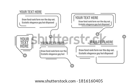 Digital callouts, footnotes.
Layout for links and digital information.
Source for advertising. Set of HUD. Vector illustration.